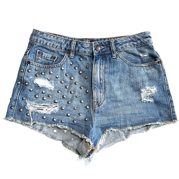 BDG Urban Outfitters Studded Distressed Denim Shorts - Picture 8 of 8